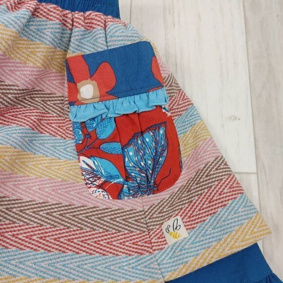 Wild Flowers School Spirit Skirt Girls Size 6 Striped Polka Dot Ruffle Floral. - Picture 9 of 9